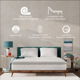 Full Size Mattress,10 Inch Hybrid Mattress In A Box With Gel Memory Foam,Individually Wrapped Pocket Coils Innerspring For Breathable And Durable