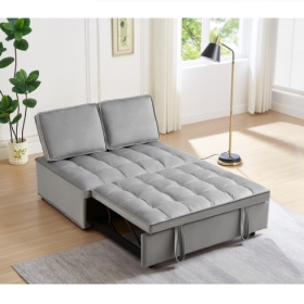 Convertible Sleeping Sofa Bed, Modern Velvet Fabric Double Seat Sofa Bed, Sleeping Sofa Bed With 2 Backs And Detachable Backs, Backs, Suitable Fo