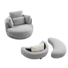39"W Oversized Swivel Chair with moon storage ottoman for Living Room