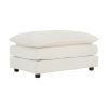 Chenille Fabric Ottomans Footrest to Combine with 2 Seater Sofa, 3 Seater Sofa and 4 Seater Sofa, White Chenille