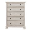 Wire-Brushed White Finish 1pc Chest of Drawers with Ball Bearing Glides Transitional Bedroom Furniture