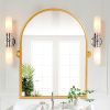 24"x31" Modern Arch-Top Metal Framed Golden Pivoted Bathroom Vanity Mirror Bathroom Vanity Mirror for Bedroom Entryway, Living/Dressing Room