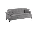 Contemporary Living Room Adjustable Sofa Gray Burnt-Out Fabric Couch Plush Storage Couch 1pc Futon Sofa w Pillows Tufted Back Rolled Arms