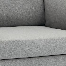 Modern Oversized Armchair with Ottoman, Single Sofa with Lumbar Support, Accent Chair, Reading Chair for Bedroom, Living Room, Light Grey