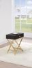 Coleen Black & Brass Finish Accent Table