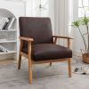 25.38'' Wide Classic Mid-Century Modern Arm Chair, Dark Brown