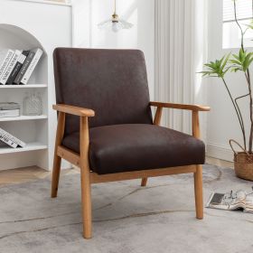 25.38'' Wide Classic Mid-Century Modern Arm Chair, Dark Brown