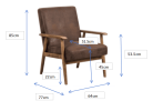 25.38'' Wide Classic Mid-Century Modern Arm Chair, Dark Brown