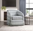 Modern Living Room Furniture 1pc Beautiful Swivel Chair Cushion Seat Fully Upholstered Solid Wood Frame Metal Base