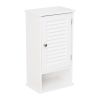 FRALIMK Medicine Cabinet, Hanging Cabinet with 3 Tiers, Single Louvered Door, Slim Wall cabinet for Home Bathroom Bedroom, White