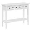TREXM Rustic Console Table with Open Shelf, Rubber Wood Legs, Ideal for Entryways, Living Rooms, and Hallways (White)