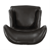Elegant High Back Chair in Dark Brown PU Leather, Luxurious and Comfortable Design