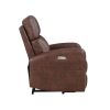 Power Lift Chair Brown Breathable Faux Leather Upholstery Transitional Living Room Furniture 1pc Power Reclining Motion