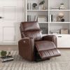 Power Lift Chair Brown Breathable Faux Leather Upholstery Transitional Living Room Furniture 1pc Power Reclining Motion