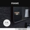 24x36 In. Aluminum Framed Rounded Rectangle Bathroom Wall Mirror, Oil Rubbed Bronze Bathroom Vanity Mirror Farmhouse, Anti-Rust