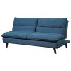 Casual Living Room Furniture 1pc Elegant Lounger Blue Textured Fabric Upholstered Sleeper Sofa Multifunctional
