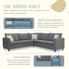 [VIDEO provided] [New] 91*91" Modern Upholstered Living Room Sectional Sofa, L Shape Furniture Couch with 3 Pillows