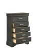 Modern 5 Drawers Chest made with Wood in Gray