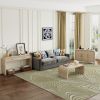 TREXM Unique Retro Silhouette Sectional Three-Piece Set Containing Sideboard, Console Table and Coffee Table, Suitable for Dining Room