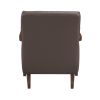 Modern Style Accent Chair Dark Brown Leather Upholstered Tufted Detail Walnut Finish Wood Furniture 1pc