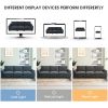 96*35''Chenille Sectional Sofa with Bluetooth Speaker,Comfy Cloud Couch Set with Drop Down Table,Cup Holders,USB Charger,Storage Armrest
