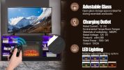 TV Stand Electric Fireplace TV Stand with Glass Shelves