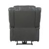 Modern Living Room Furniture 1pc Power Reclining Chair Gray Faux Leather Upholstery Plush Seating Solid Wood Frame