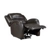 Modern Living Room Furniture 1pc Power Reclining Chair Brown Faux Leather Upholstery Plush Seating Solid Wood Frame