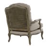 Formal Luxury Accent Chair Plush Cushion Seat and Back Carving Solid Wood Textured Fabric Upholstered Furniture 1pc