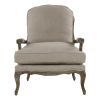 Formal Luxury Accent Chair Plush Cushion Seat and Back Carving Solid Wood Textured Fabric Upholstered Furniture 1pc