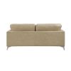 Sand-Hued Polished Microfiber Upholstery Elegant Modern Style Sofa 1pc Solid Wood Living Room Furniture Silver Finish Metal Legs