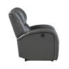 Modern Living Room Furniture 1pc Power Reclining Chair Gray Faux Leather Upholstery Plush Seating Solid Wood Frame