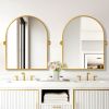 24"x31" Modern Arch-Top Metal Framed Golden Pivoted Bathroom Vanity Mirror Bathroom Vanity Mirror for Bedroom Entryway, Living/Dressing Room