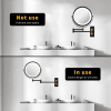 8.6" Wall Mounted Makeup Mirror with LED Lights, Double Sided 1X/10X Magnifying Mirror, 360¬∞ Swivel Bathroom Vanity Mirror with Extension Arm