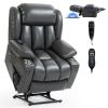 Dual Motor Infinite Position Up to 350 LBS Leatheraire Power Lift Recliner Chair