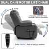 Dual Motor Infinite Position Up to 350 LBS Leatheraire Power Lift Recliner Chair
