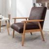 25.38'' Wide Classic Mid-Century Modern Arm Chair, Dark Brown