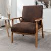 25.38'' Wide Classic Mid-Century Modern Arm Chair, Brown