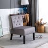 Reese 53" 2Piece Living Room Armless Button Tufted Pattern Accent Chair with Velvet Fabric and Premium High Density Foam Cushion, Grey