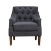 Dark Gray Accent Chair Button-Tufted Boucle Fabric Upholstery Modern Living Room Furniture 1pc