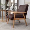 25.38'' Wide Classic Mid-Century Modern Arm Chair, Dark Brown