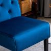 Reese 53" 2Piece Living Room Armless Button Tufted Pattern Accent Chair with Velvet Fabric and Premium High Density Foam Cushion, Dark Blue