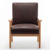 25.38'' Wide Classic Mid-Century Modern Arm Chair, Dark Brown