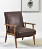25.38'' Wide Classic Mid-Century Modern Arm Chair, Dark Brown
