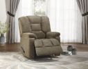 Modern Luxurious Reclining Chair Plush Arms Brown Chenille Fabric Upholstered Solid Wood Frame Living Room Furniture 1pc
