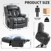 Dual Motor Infinite Position Up to 350 LBS Leatheraire Power Lift Recliner Chair