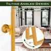 24"x31" Modern Arch-Top Metal Framed Golden Pivoted Bathroom Vanity Mirror Bathroom Vanity Mirror for Bedroom Entryway, Living/Dressing Room