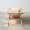 Center table Low Table 100% solid wood Top plate Desk Coffee table Width 100 x Depth 50 x Height 44 cm Study desk Work from home Easy to assemble Natu