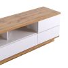 Modern TV stand for TVs up to 80'' , Media Console with Multi-Functional Storage, Entertainment Center with Door Rebound Device