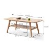 Center table Low Table 100% solid wood Top plate Desk Coffee table Width 100 x Depth 50 x Height 44 cm Study desk Work from home Easy to assemble Natu